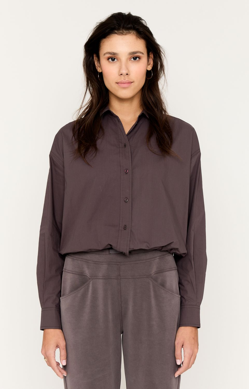 Moscow 1701 Wrap bruine blouse lange mouw