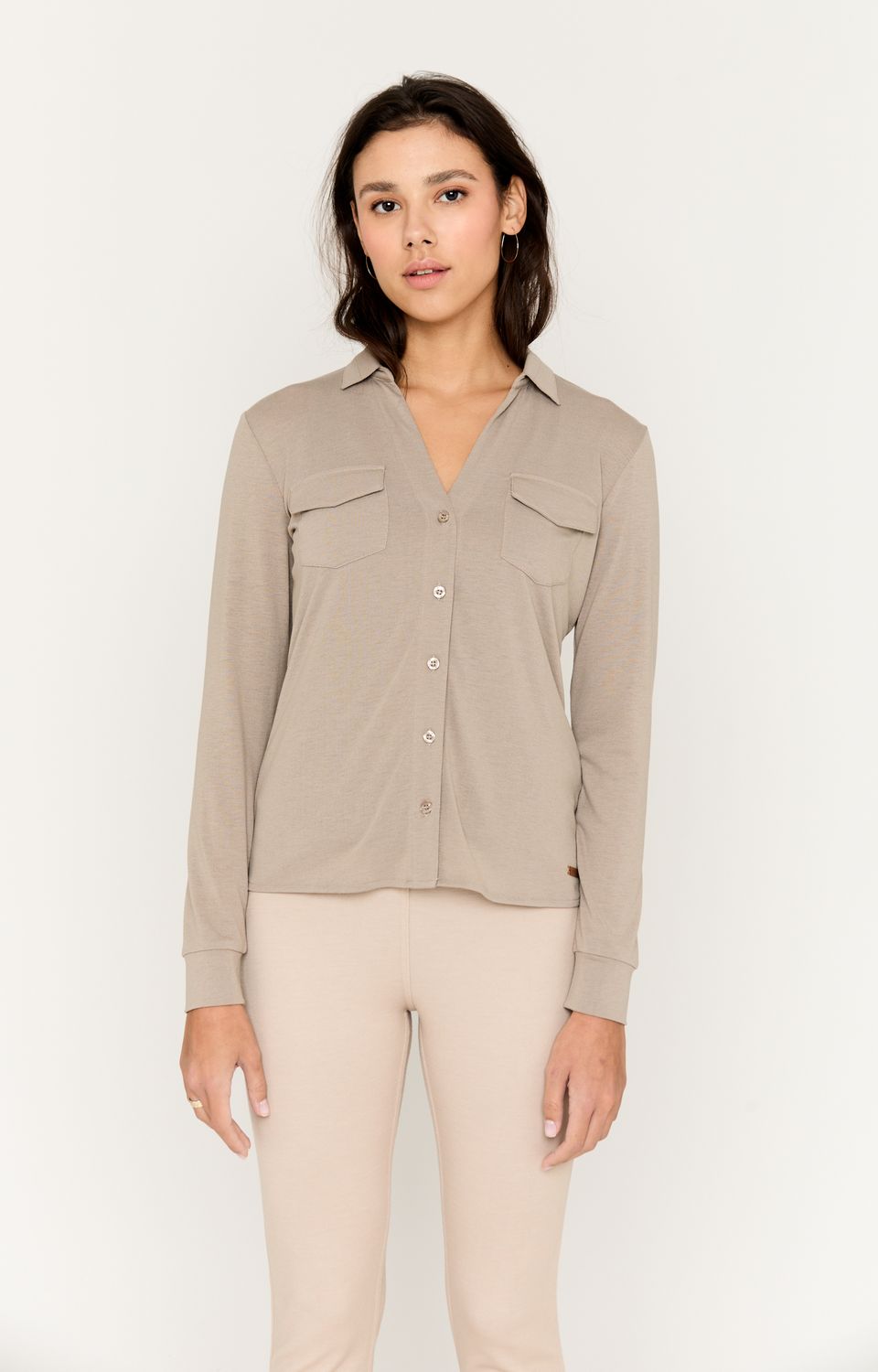 Moscow 1701 Twilight Blouse lange mouw Beige