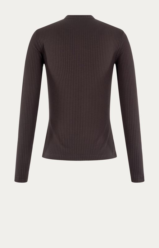 Moscow 2201 T-shirt lange mouw Bruin 53-04-Top