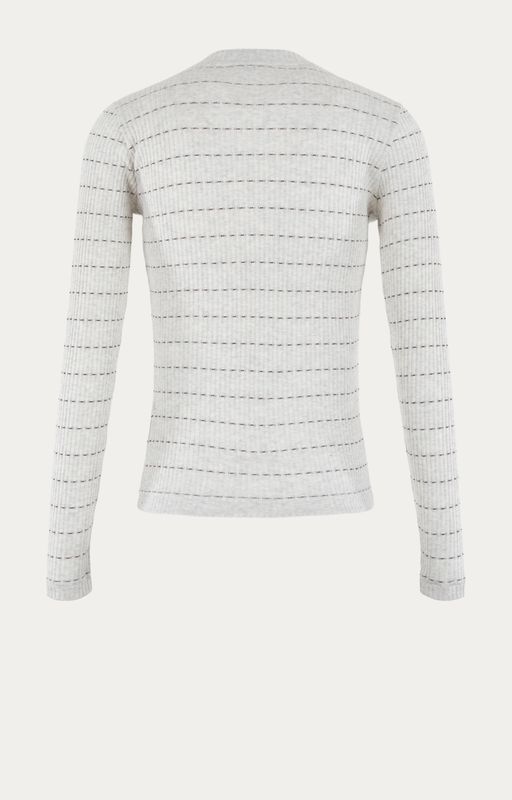 Moscow 2201 T-shirt lange mouw Grijs 53-04-Top