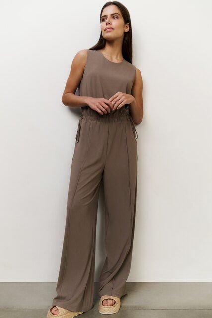 YaYa Jumpsuit met koorddetail Bruin 01-341019-507