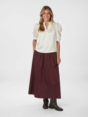 Neo Noir Roella Heavy Sateen Blouse Ecru