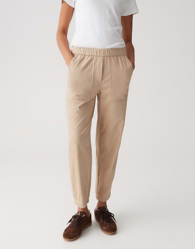 Opus Myha velour beige broek