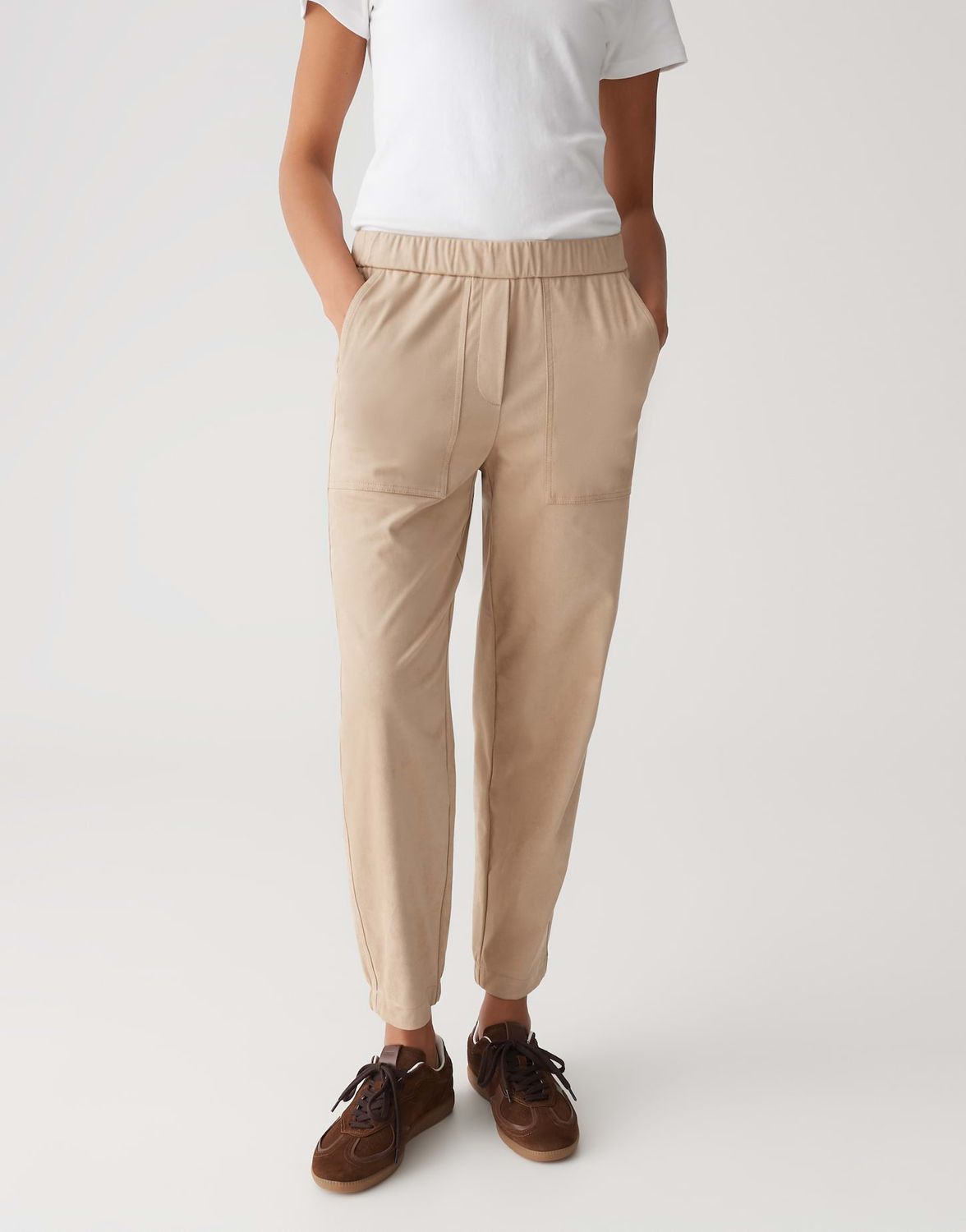 Opus Myha velour beige broek