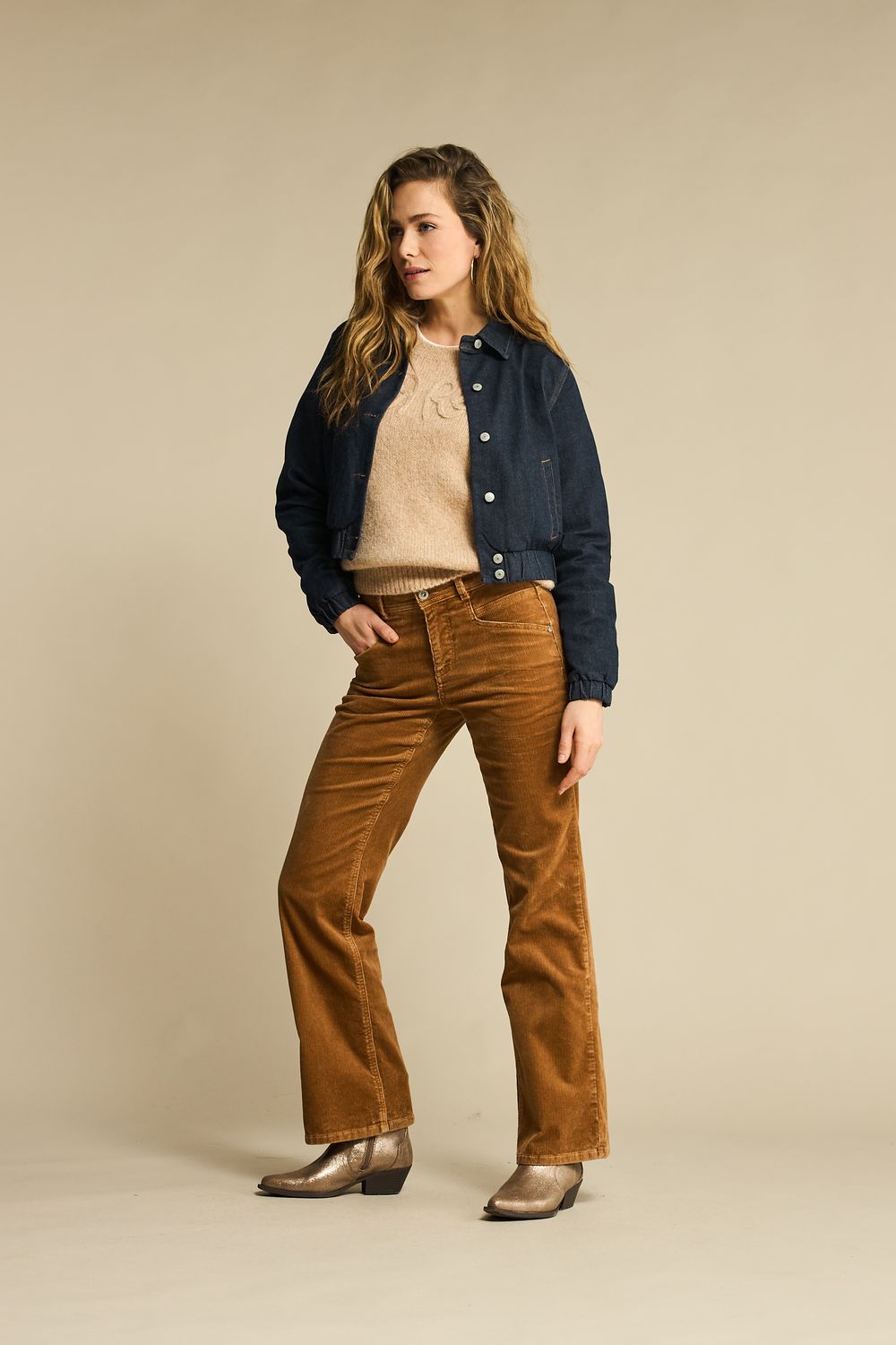 Red Button Bomber Denim Forever Blue Blauw