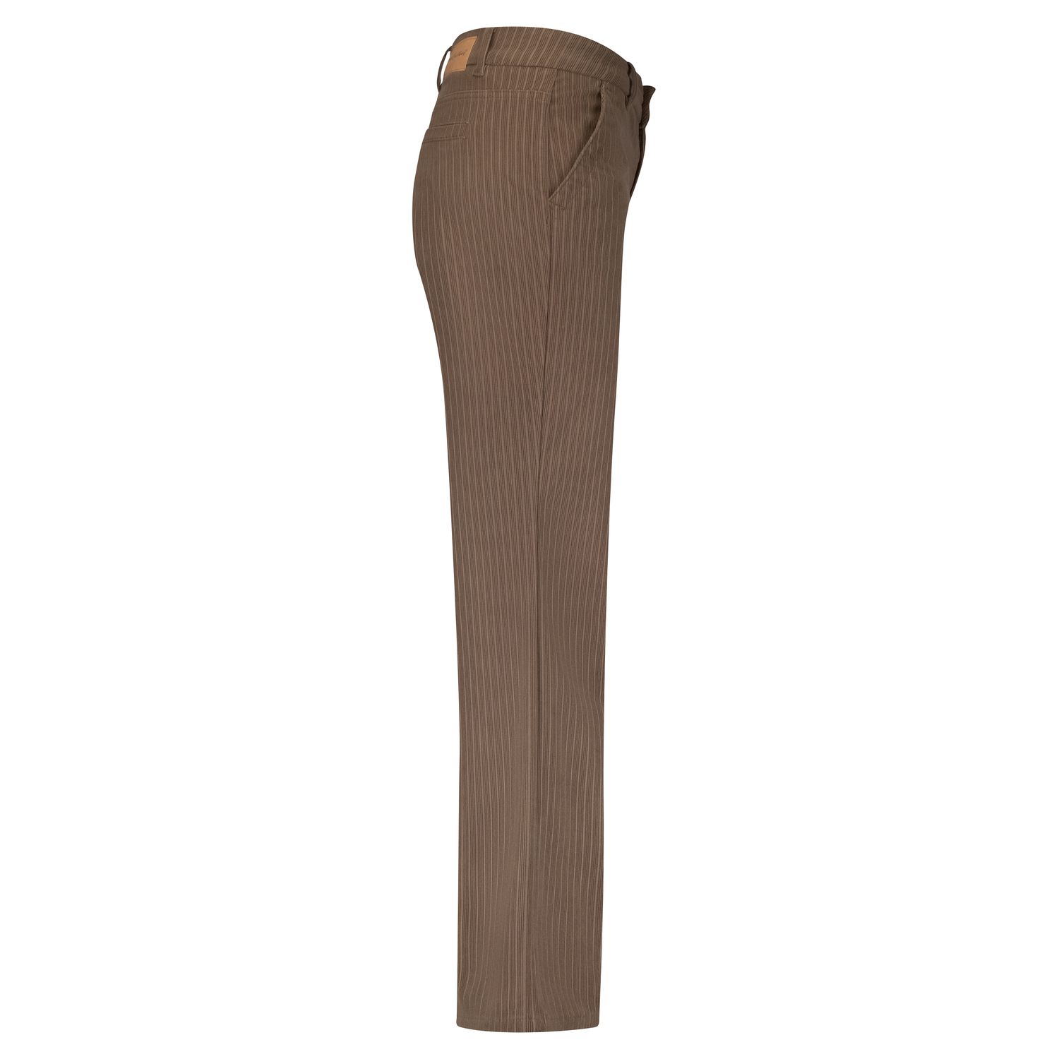 Red Button De Claudette Pinstripe Rib bruine broek