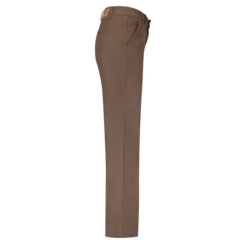 Red Button De Claudette Pinstripe Rib bruine broek