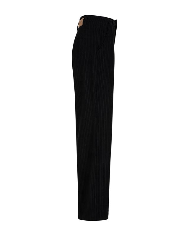 Red Button De Claudette Pinstripe Rib zwarte broek