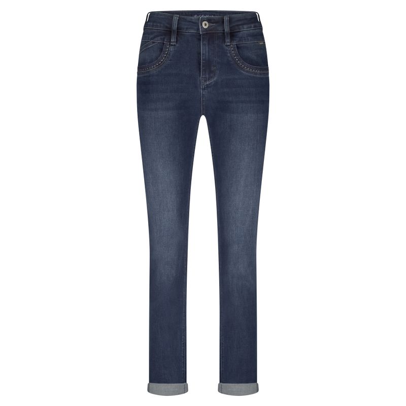 Red Button De Kate Embroidery  blauwe jeans