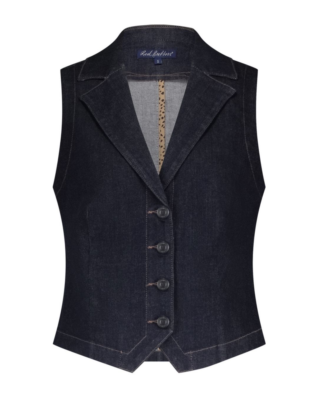 Red Button Waistcoat Denim Forever blauw