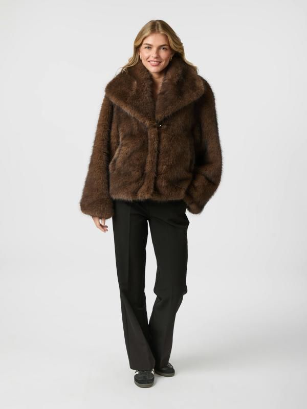 Neo Noir Stephanie Faux Fur Jacket Bruin 162628