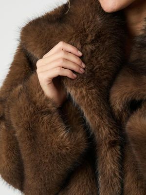 Neo Noir Stephanie Faux Fur Jacket Bruin 162628