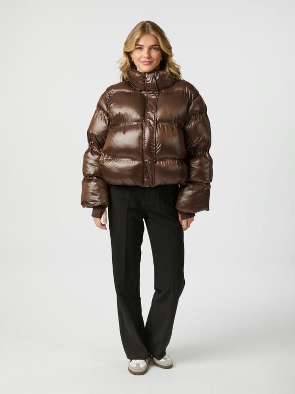 Neo Noir Rhea Shiny Puffer Jacket Bruin 165094