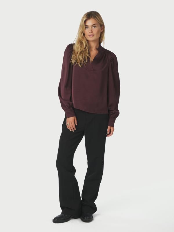 Neo Noir Rosslyn Heavy sateen blouse Rood 163769