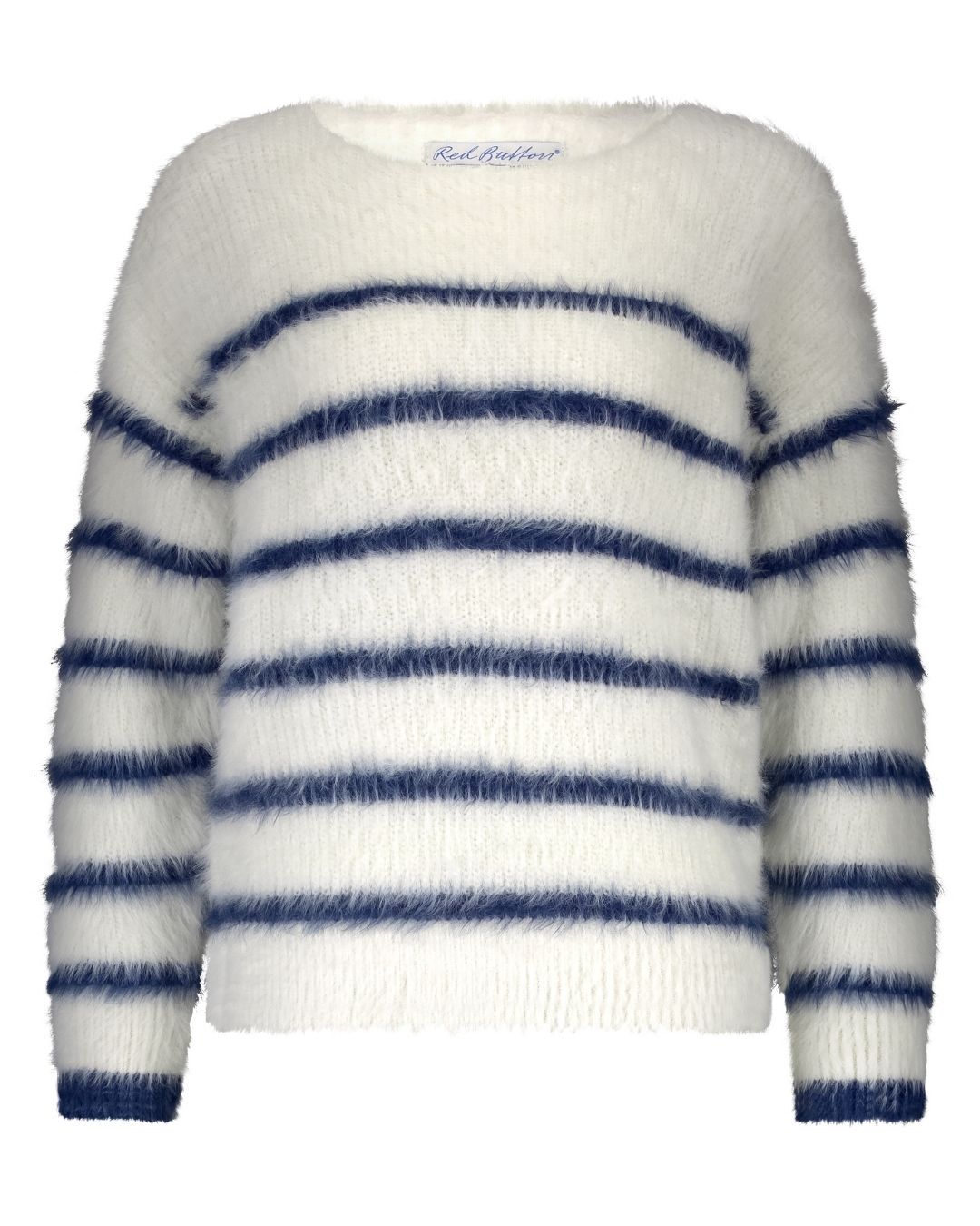 Red Button De Fuzzy Sweater &amp; Stripe is een fl Ecru SRB4616