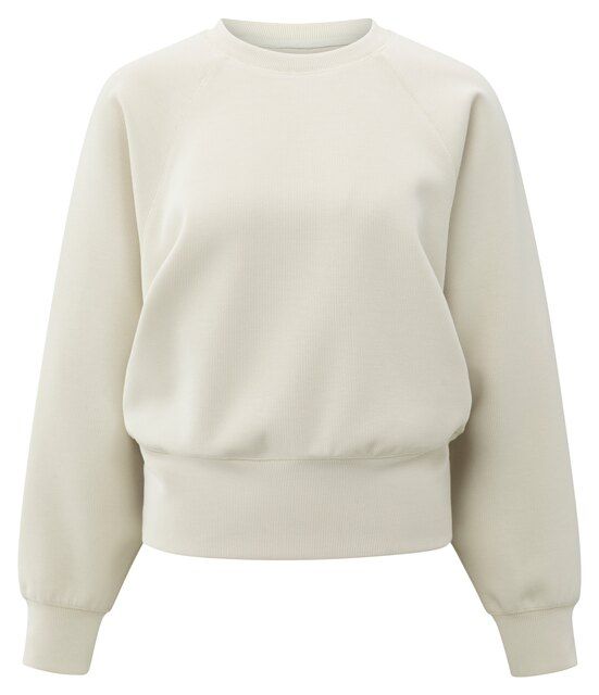 YaYa Fijngeribde raglan sweater Ecru