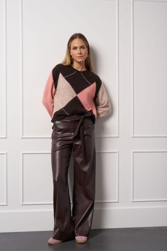 Studio Anneloes Lexie Faux Leather Trousers Bruin