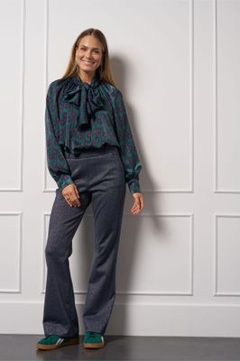 Studio Anneloes Flair Sparkle Trousers Dark Blue/Zilver