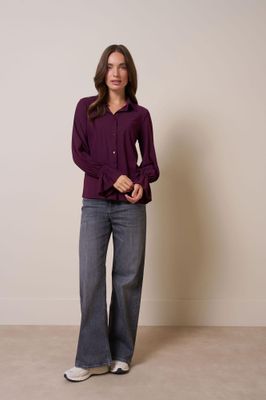 Studio Anneloes Duna Ruffle Blouse Paars