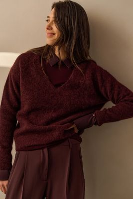 YAYA Mesh top met afneembare kraag Paars YAYA Mesh top met afneembare kraag Paars