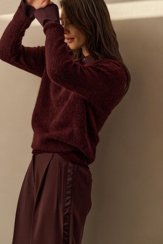 YaYa Zachte trui met V-hals Paars 01-000536-511