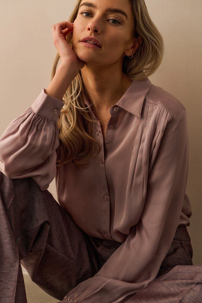 YaYa Blouse met plooidetails Paars 01-201189-511