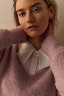 YAYA Blouse met kraagstrikdetail Wit