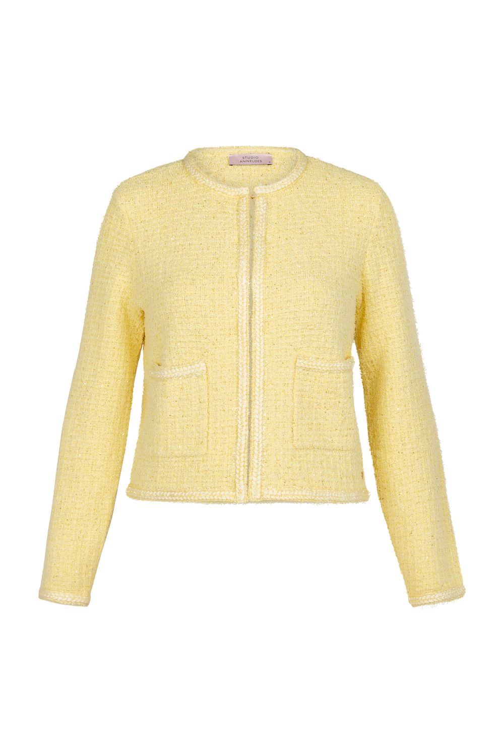 Studio Anneloes Xana tweed cardigan Geel 13459