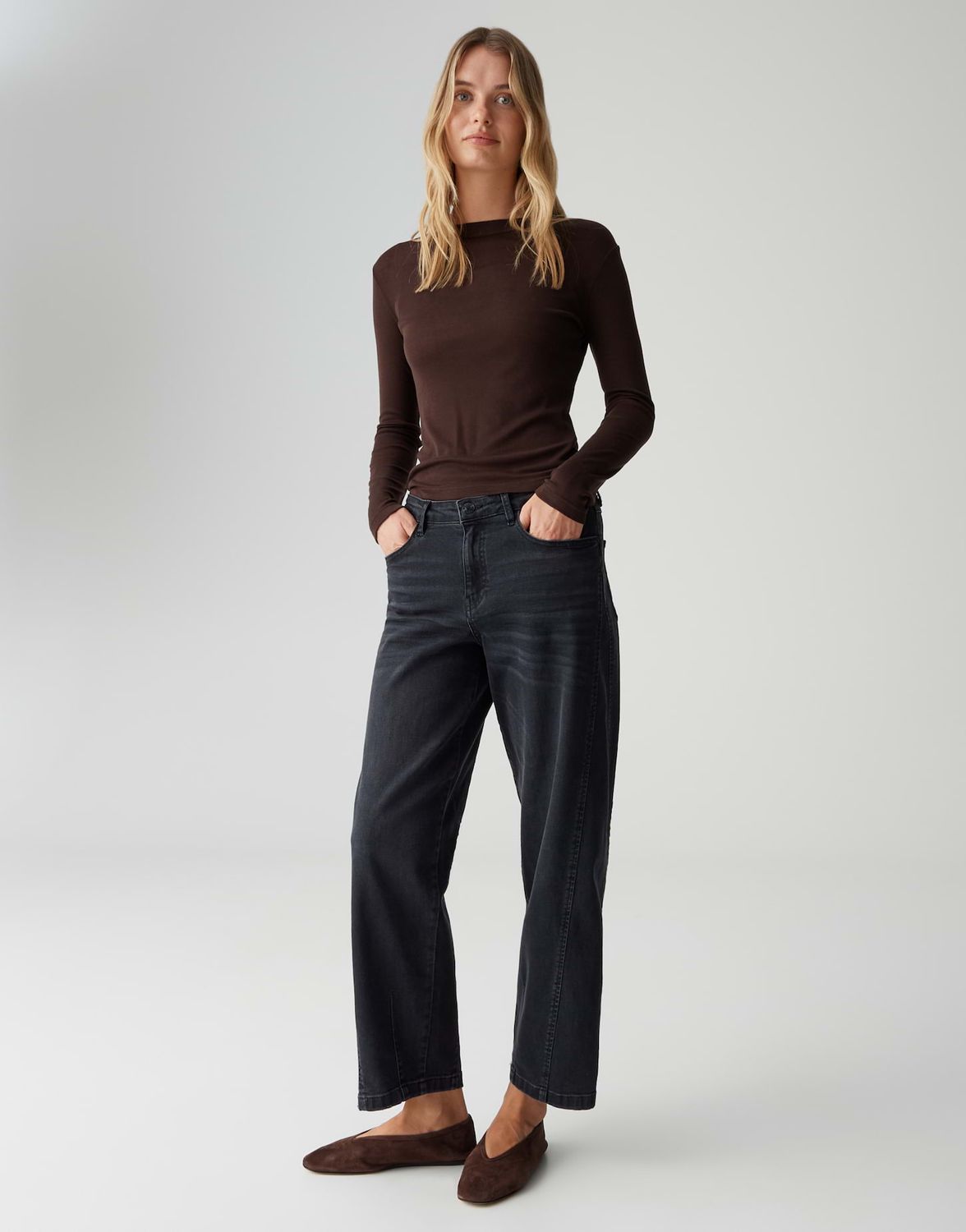 Opus Sefemina Shirt met lange mouwen Bruin