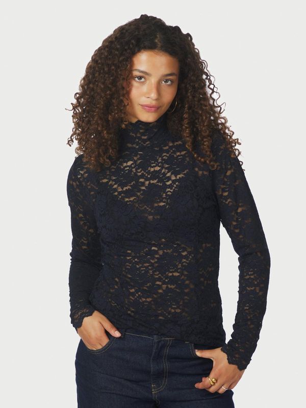 Neo Noir Liza Laceflower blouse Blauw 161473