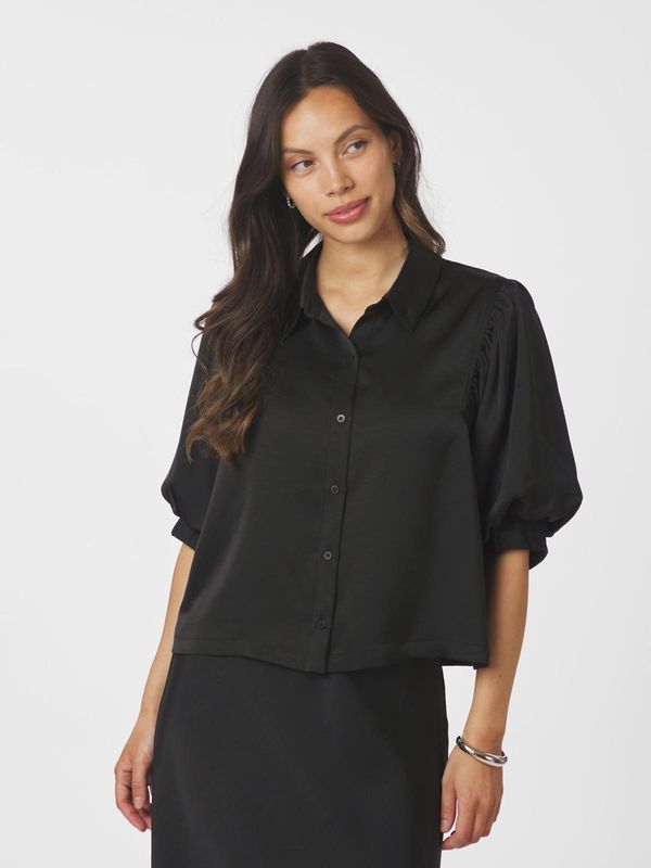 Neo Noir Etta Heavy Sateen Shirt Zwart 167036