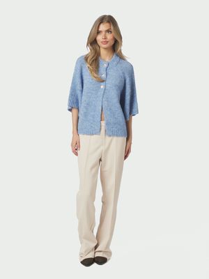 Neo Noir Benuta Fluffy Knit Cardigan Blauw