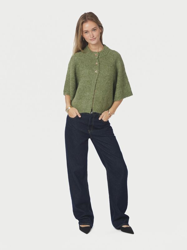 Neo Noir Benuta Fluffy  Knit Cardigan Groen