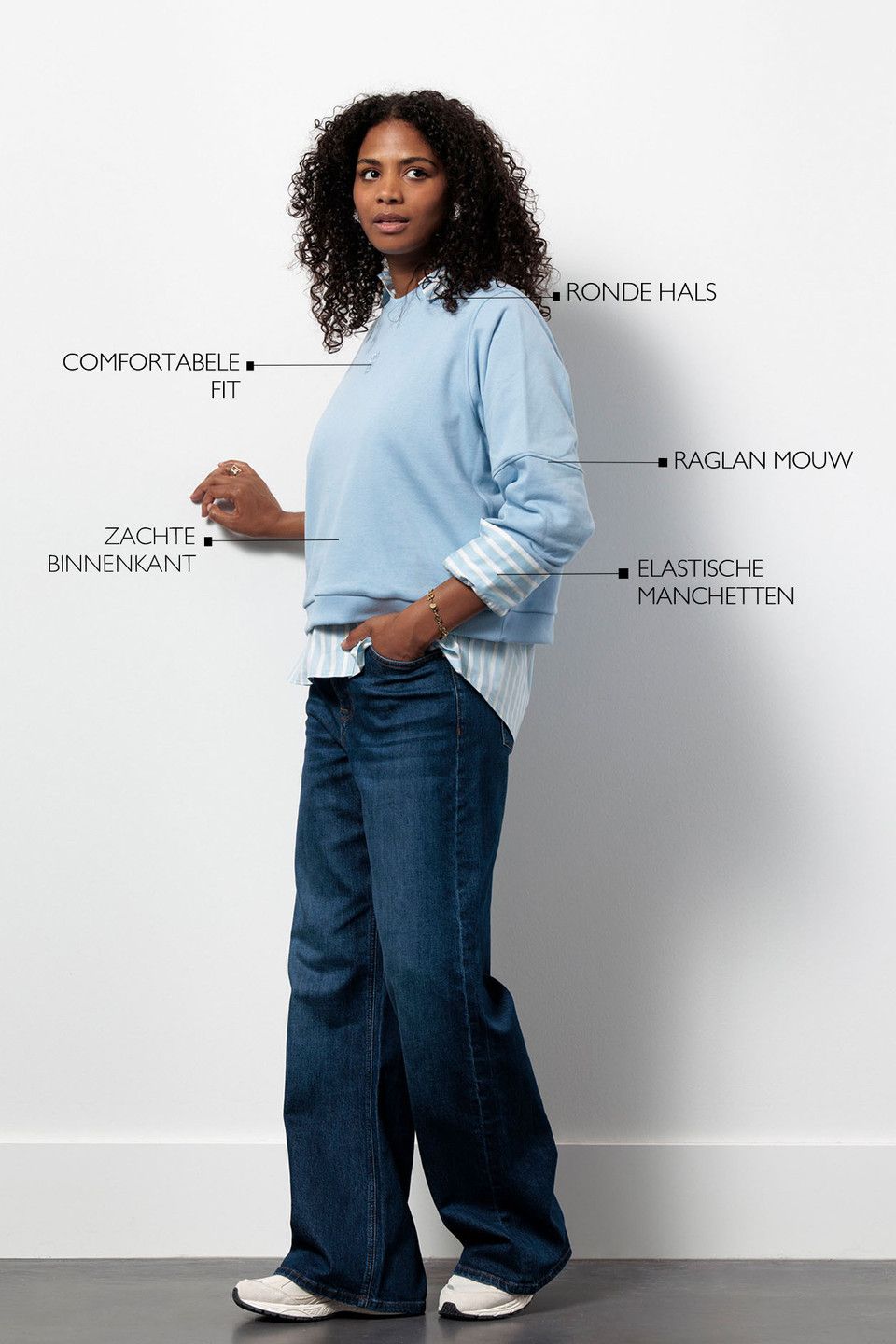 Studio Anneloes Pleuni studio sweater Blauw 13460