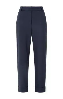 YAYA Broek met omgeslagen zoom Blauw