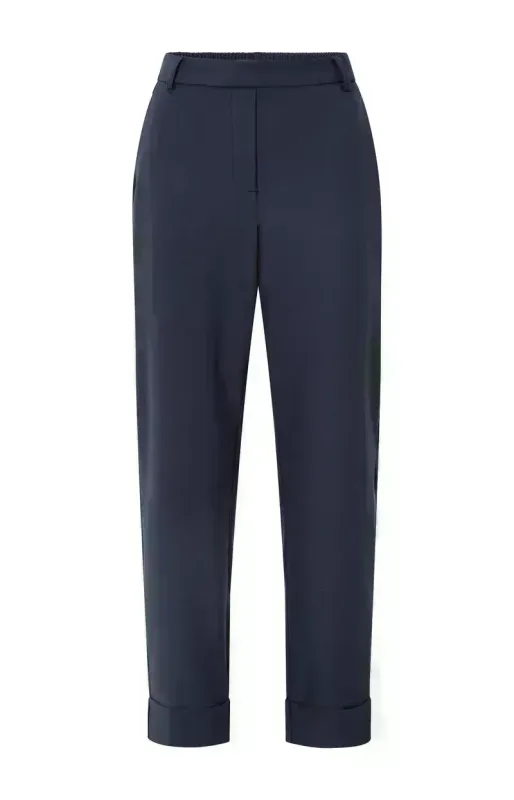 YAYA Broek met omgeslagen zoom Blauw