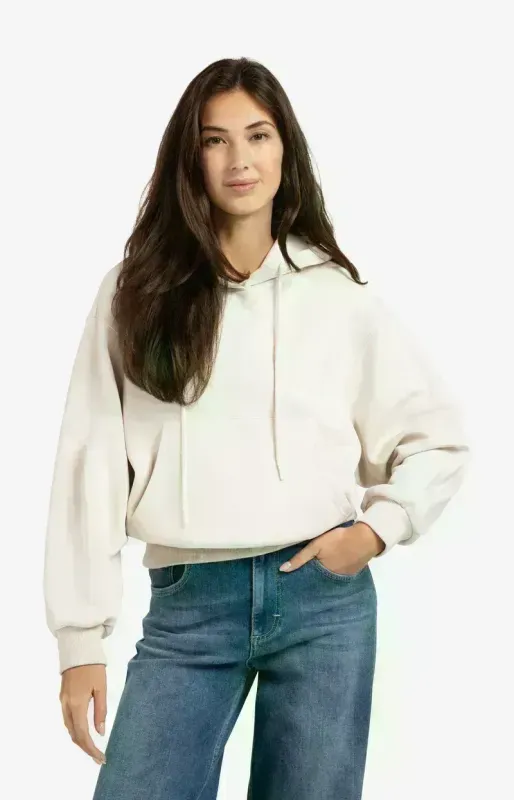 YaYa Hoodie met geplooide zoom Wit