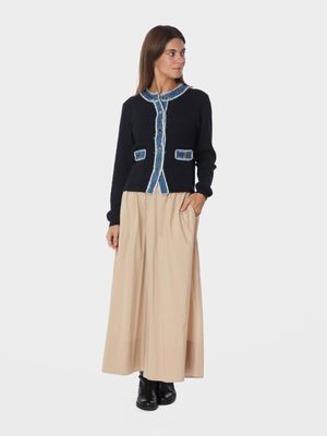 Neo Noir Zelma Knit Denim Cardigan Blauw