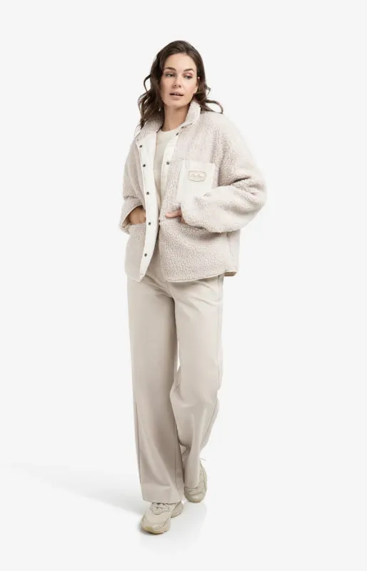 YAYA Teddy jack met nylon borstzak Grijs