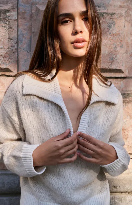 YaYa Trui met contrasterende kraag Grijs 01-000547-601