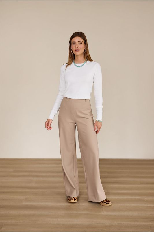 Studio Anneloes Lexie Bonded Trousers Beige