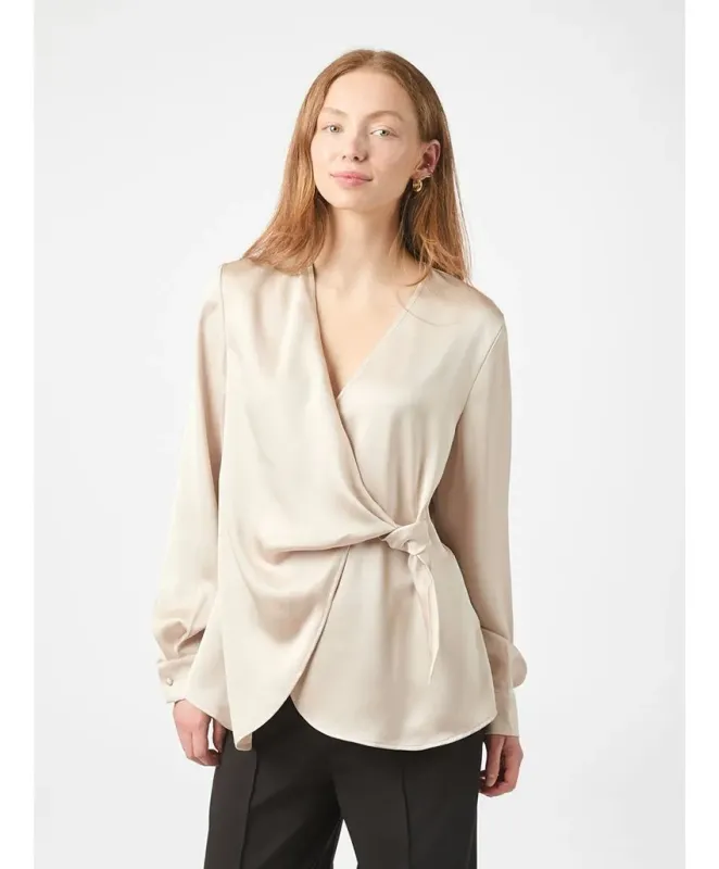 Neo Noir Petris heavy sateen blouse Beige