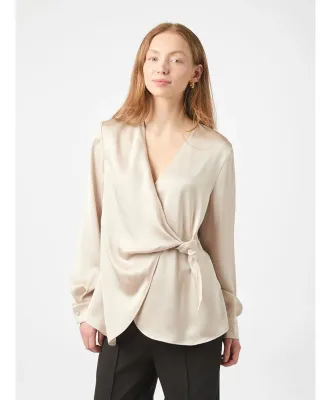 Neo Noir Petris heavy sateen blouse Beige