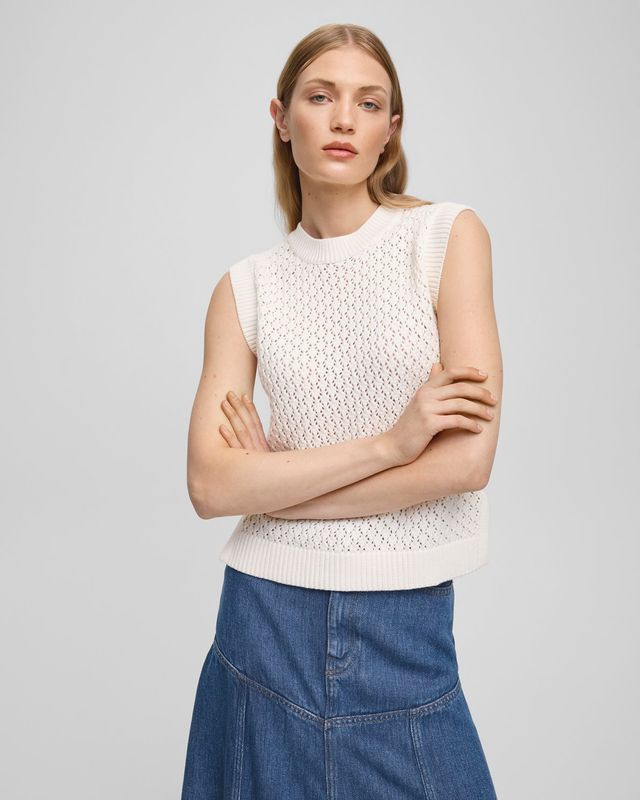 MSCH Copenhagen trui met korte mouw Ecru