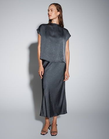 Someday Zirken Blouse Korte Mouwen Grijs