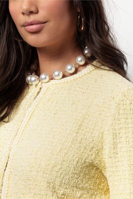 Studio Anneloes Xana Tweed Cardigan Geel