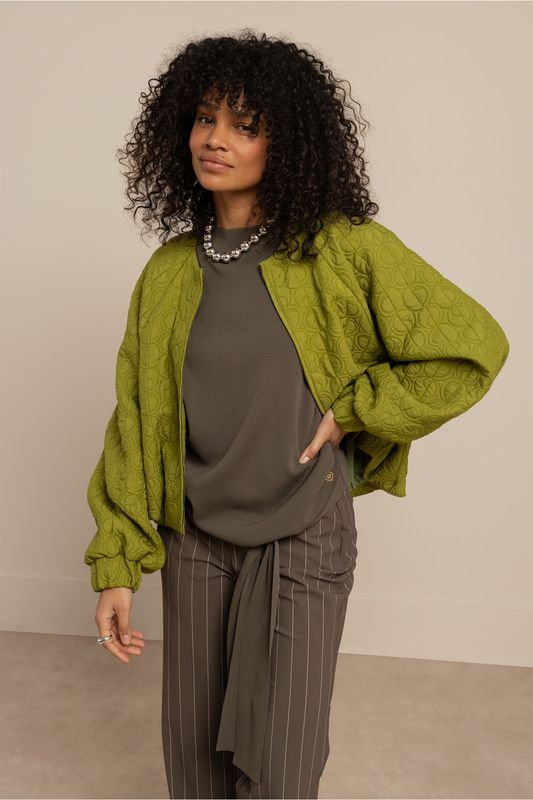 Studio Anneloes Luun jacquard jacket Groen 13477