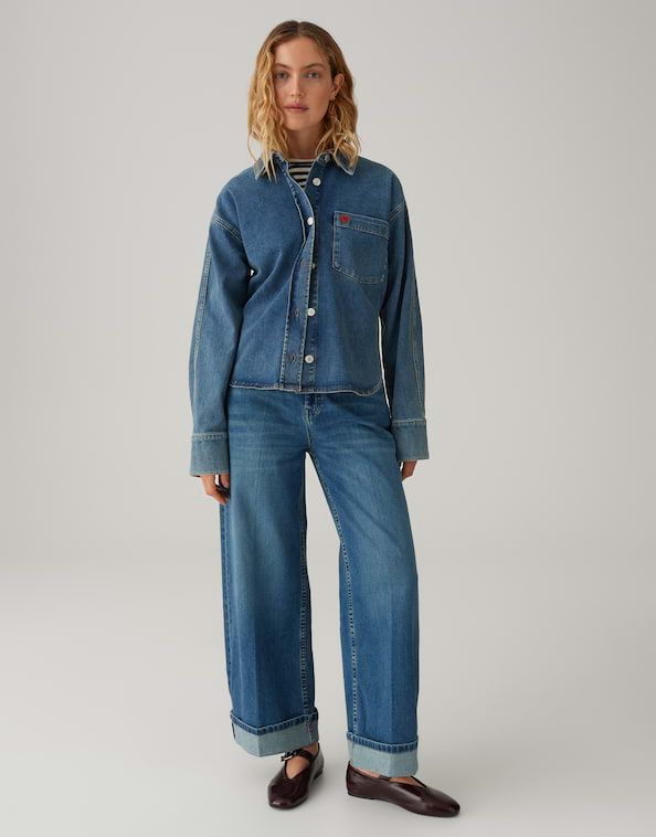 Opus Falentine Denim Shirt Blauw