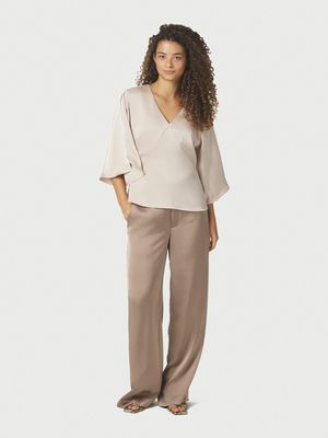 Neo Noir Emmett Heavy Sateen Pants Beige