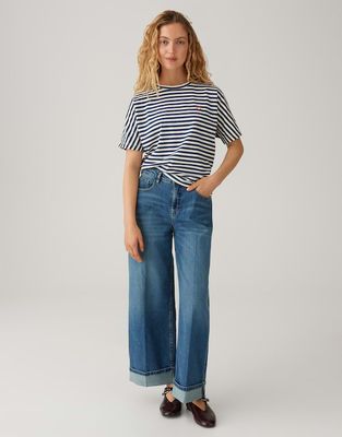 Opus Salentine Stripe T-Shirt Blauw